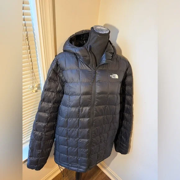 New Mens The North Face Black Eco Thermoball Full Zip Jacket Coat Puffer Matte - Picture 2 of 12